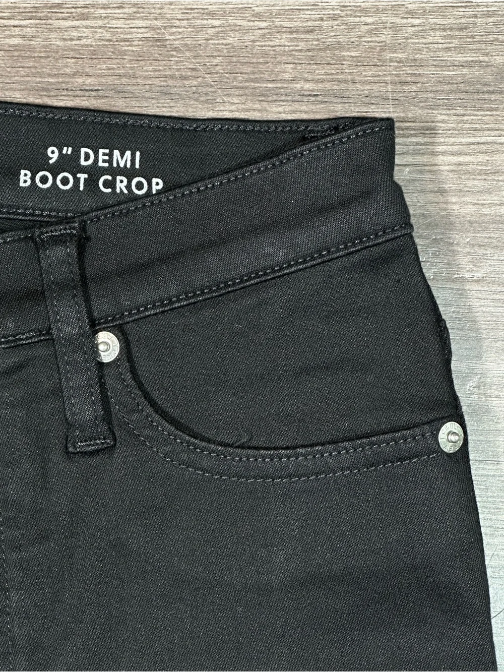 J. CREW Black 9” Mid Rise DEMI BOOT CROP Raw Hem Jeans 25